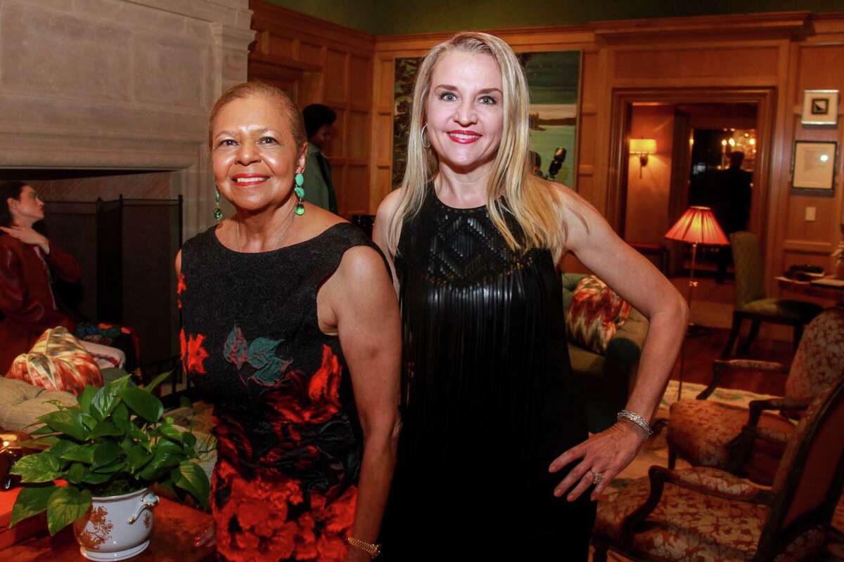 Co-chairs Yvonne Cormier, left, and Mary D'Andrea at Contemporary Art Museum Houston's "Another Great Night" on November 20, 2019.
