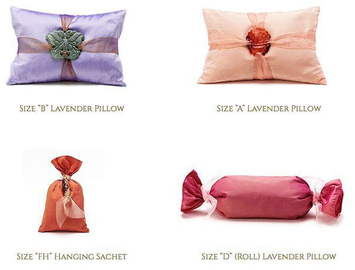 Lavender-scented pillows by Cynthia Alexander Designs will be on sale at the Holiday Market at Old Town Hall in Wilton from Dec. 6 through Dec. 8.