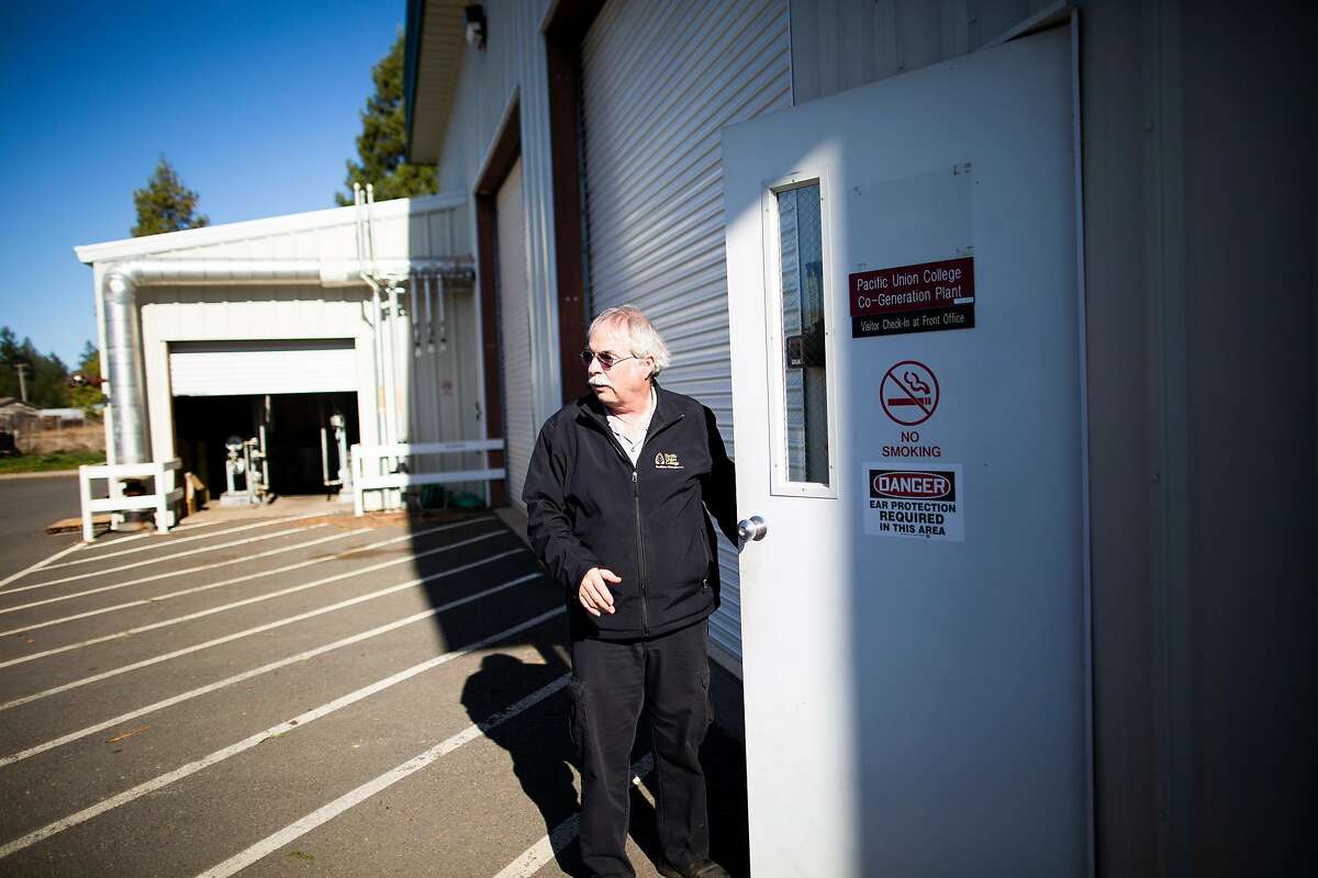 Dale Withers, facility director at Pacific Union College Angwin, California, November 21st, 2019. The fire department, along with a small medical building, bank, an apartment building and the post office is being run by a PG&E temporary generator during a power outage by PG&E during a red flag fire warning. PG&E is experimenting with ways to keep the lights on for some essential main street services during its public safety power outages. It�s set up microgrids in the small Napa County towns of Angwin and Calistoga.