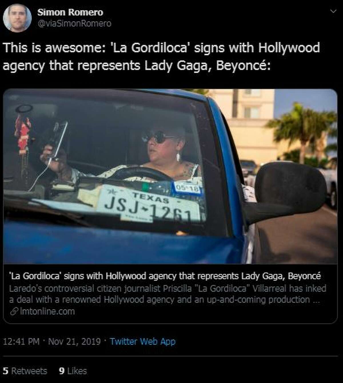 News of 'La Gordiloca' signing with a Hollywood talent agency spread around Laredo, with locals reacting to news with both celebration and derision.