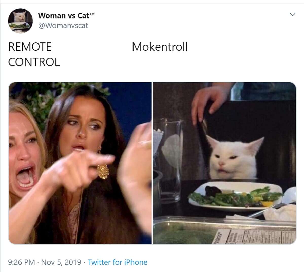 Woman yelling at cat meme gets San Antonio twist with a local urban myth.