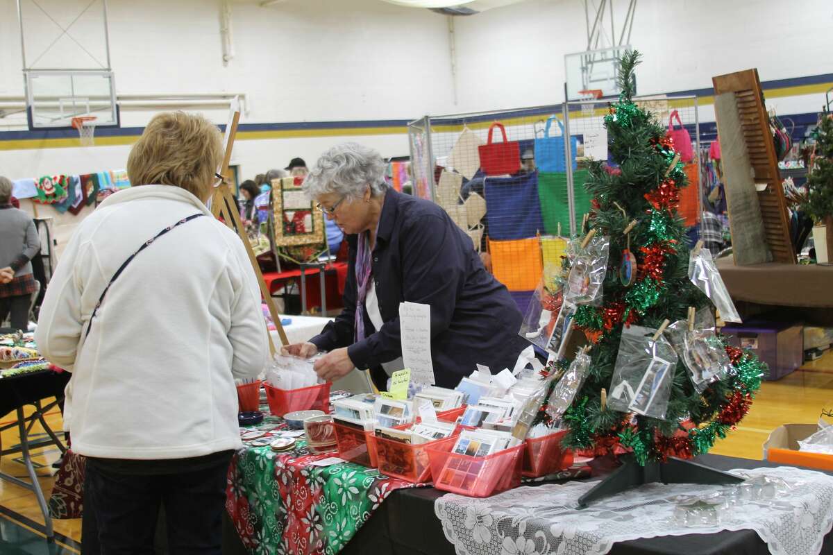 The Christmas in Onekama craft show on Saturday at Onekama High School saw more than 40 vendors and hundreds of patrons. The annual event, which is a fundraiser of the Portage Lake Association, also included a chili cook-off.
