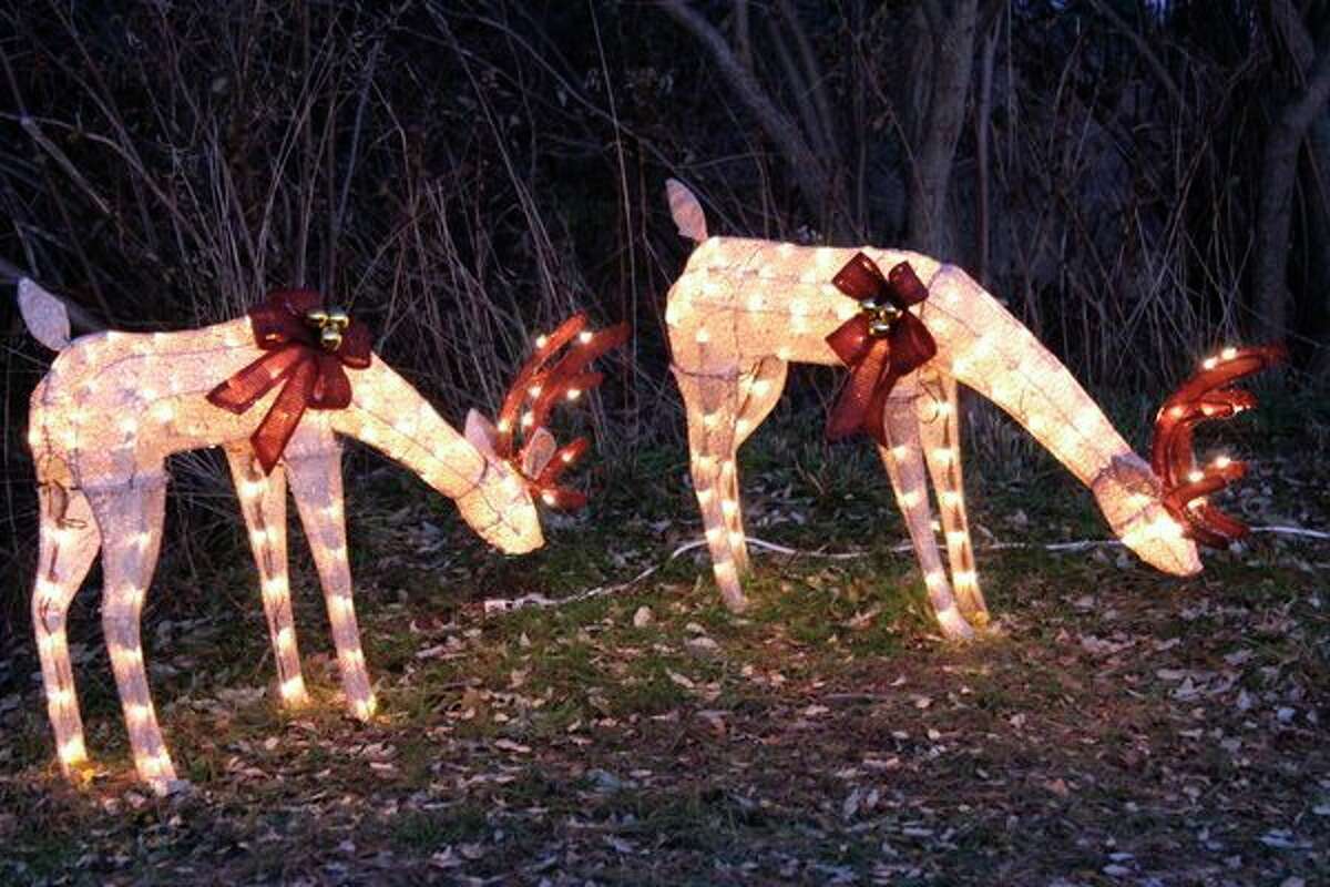 Lighted deer were one of the many lighted decorations outside of the Holiday Night Lights event. (Photo/Colin Merry)