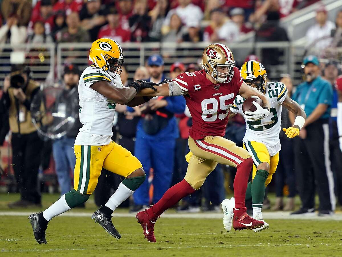 San Francisco 49ers tight end George Kittle (85) makes a catch