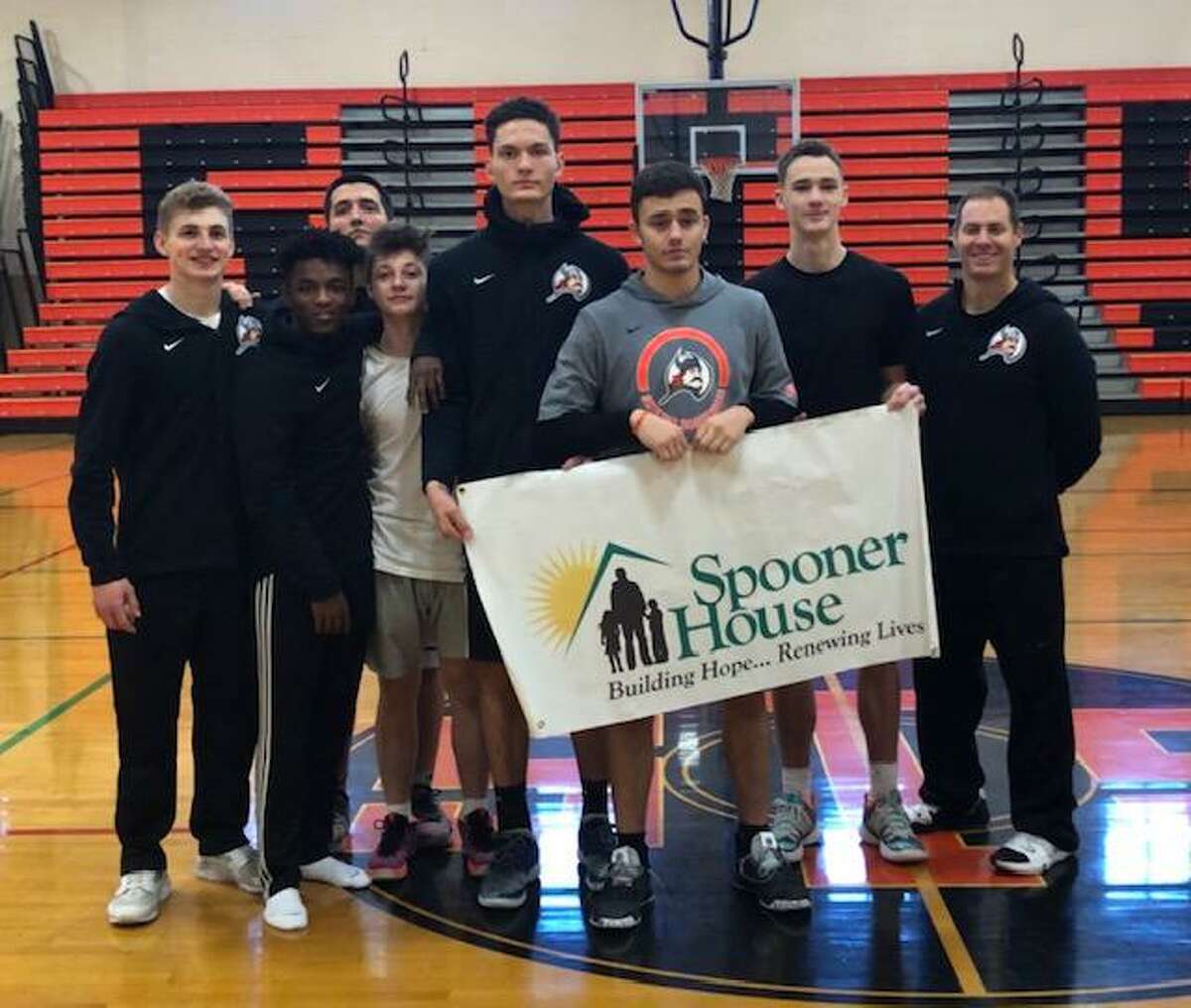 The Shelton High School Boys Basketball team in conjunction with Shelton Biddy Basketball held a free basketball clinic. Players were asked to donate non perishable items for Spooner House.