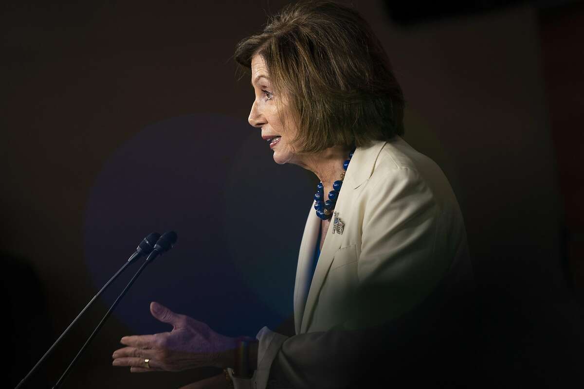 WASHINGTON, DC - NOVEMBER 21: House Speaker Nancy Pelosi (D-CA) speaks to the media during her weekly press conference at the U.S. Capitol on November 21, 2019 in Washington, DC. Pelosi spoke about her legislative plans through the new year and the lack of progress she feels the Senate is making on passing legislation the House has already passed. She then took questions. (Photo by Alex Edelman/Getty Images)