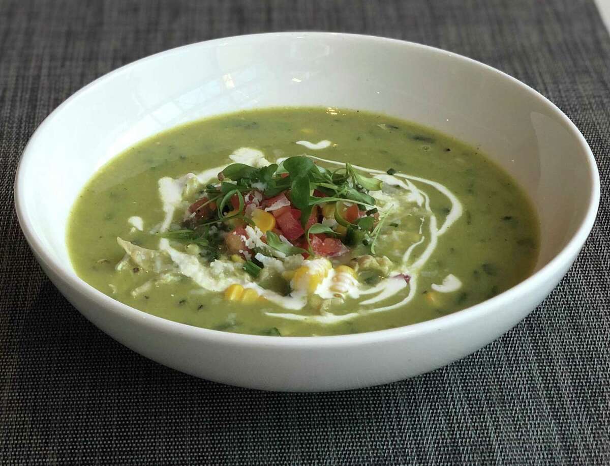 Roasted Poblano, Turkey and Corn Soup using Thanksgiving dinner leftovers.
