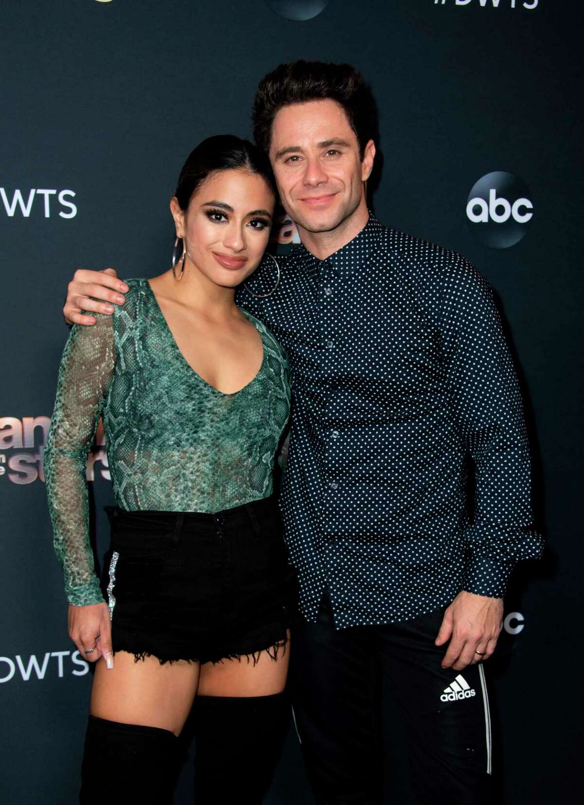 US singer Ally Brooke (L) and Australian professional dancer Sasha Farber attend the Dancing With The Stars - 2019 top 6 finalist event, November 4, 2019, in Los Angeles. (Photo by VALERIE MACON / AFP) (Photo by VALERIE MACON/AFP via Getty Images)