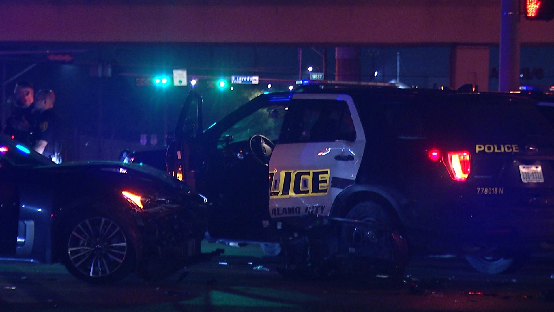 One woman arrested after allegedly crashing into SAPD patrol car