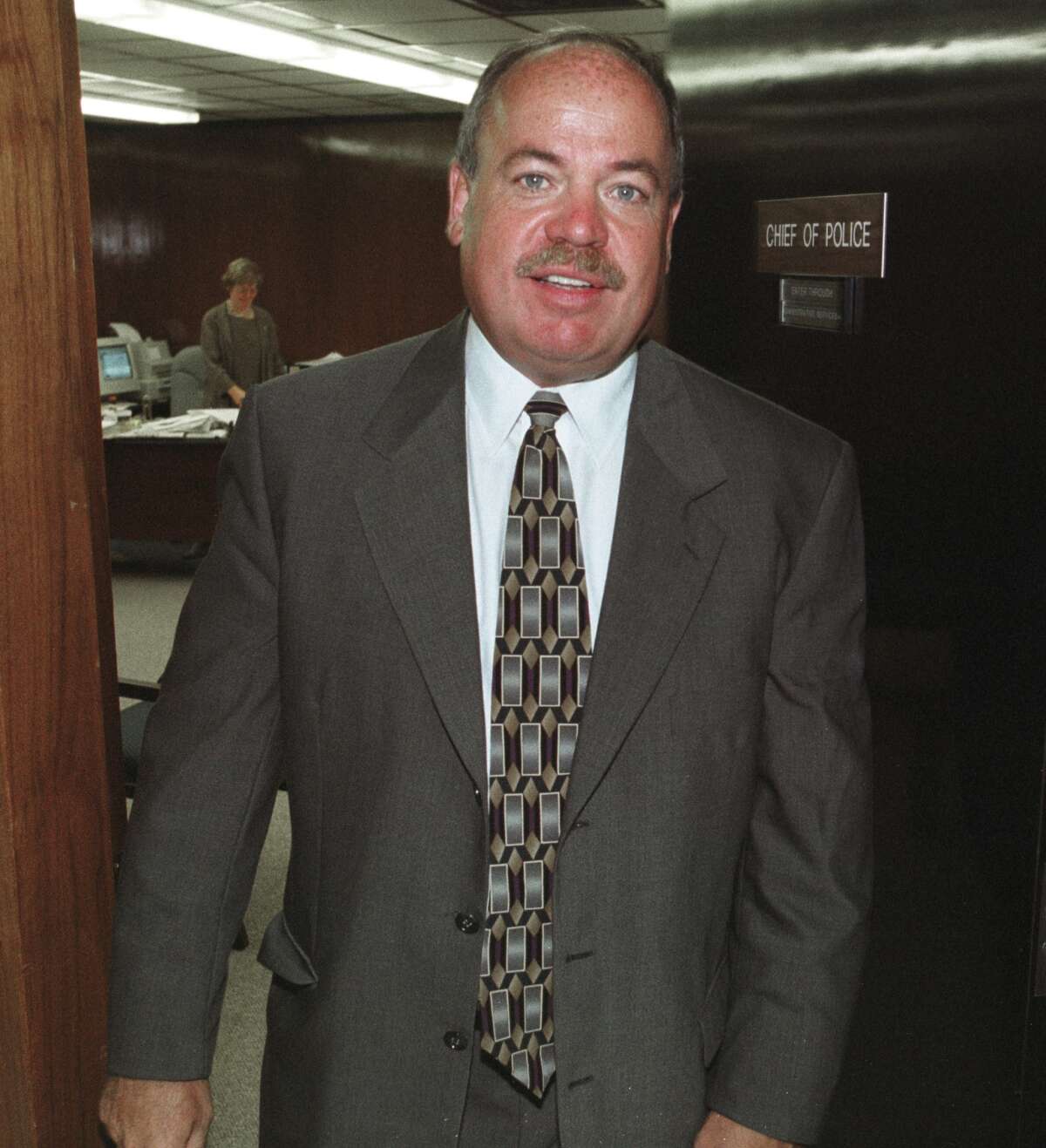 Times Union Staff Photo by Skip Dickstein -- Albany Police Chief Kevin Tuffey announced his resignation from the Albany Police Department effective October 2, 1999 on September 15, 1999 at his offices in Albany New York.