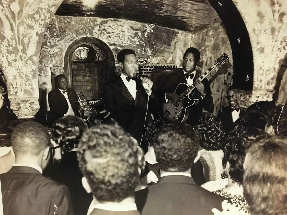 New Haven guitar icon George Baker plays guitar with Marvin Gaye at Motown founder Barry Gordy's old house in Detroit in the late 1960s or early 1970s.