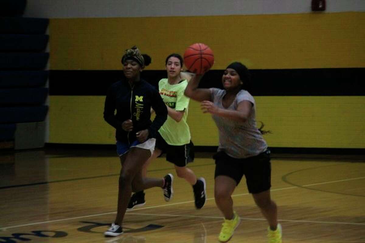Panther players go through a practice scrimmage on Monday. (Star photo/John Raffel)