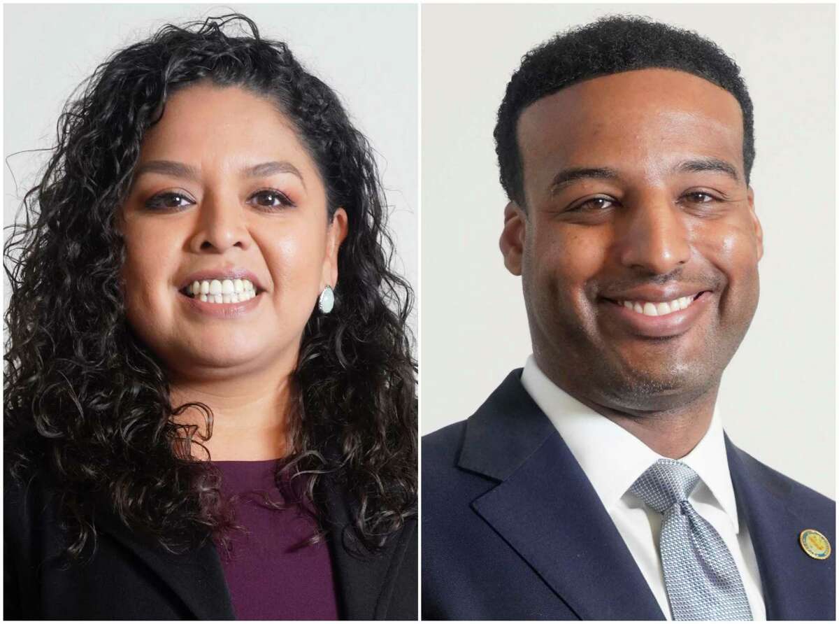 Sandra Rodriguez, left, and Edward Pollard, right, are candidates for the District J seat on Houston City Council.