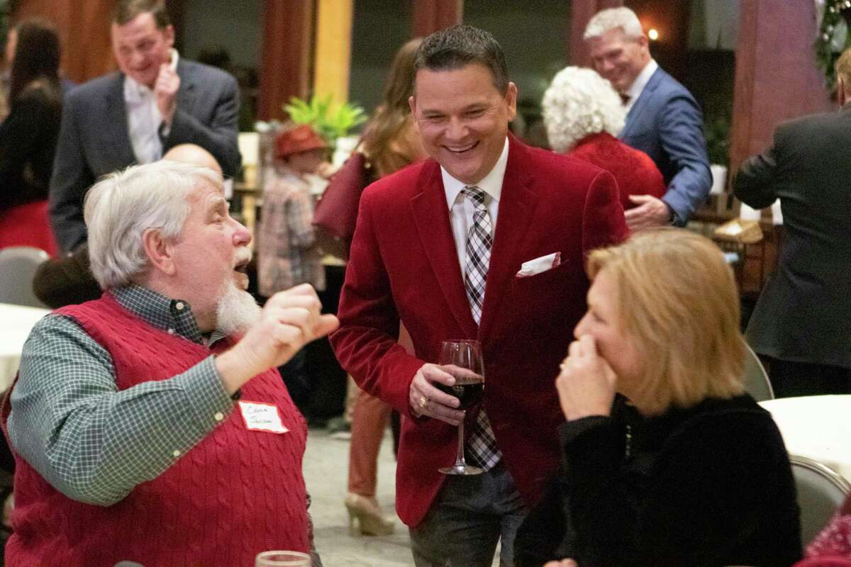 Precinct 3 Montgomery County commissioner James Noack visits with guests during Christmas with the Commissioner Tuesday, Nov. 27, 2018 at The Woodlands Country Club Palmer Course.