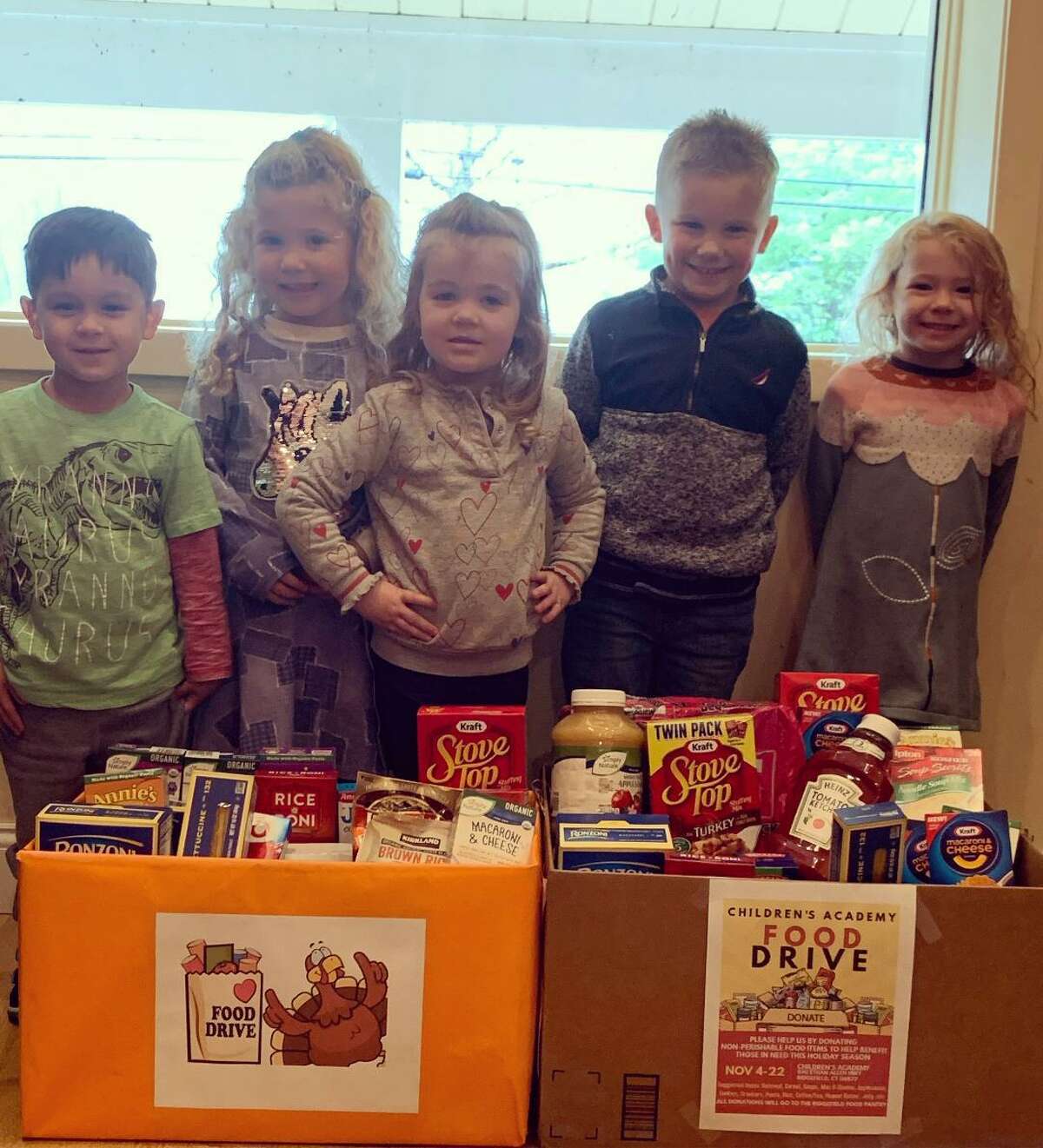 During the month of November, Children’s Academy held a food drive to support the Ridgefield Food Pantry. “The amount of food received was beyond our expectations and we are overwhelmed by all the generous donations from our families,” said school director Peggy Define. “Their support means so much to us and to our local community.”