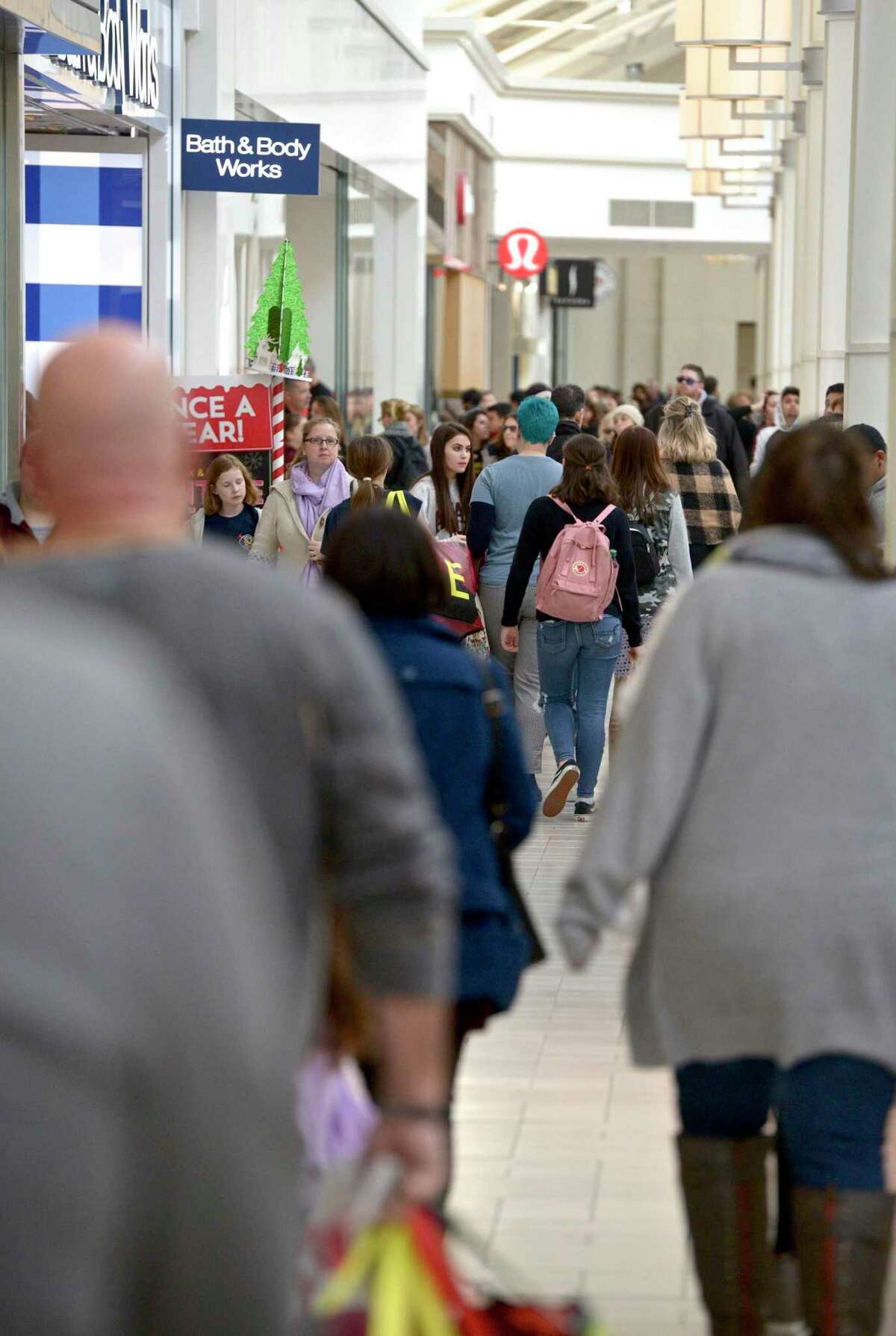 Black Friday shopping at the Danbury Fair mall, Friday, November 29, 2019, in Danbury, Conn.