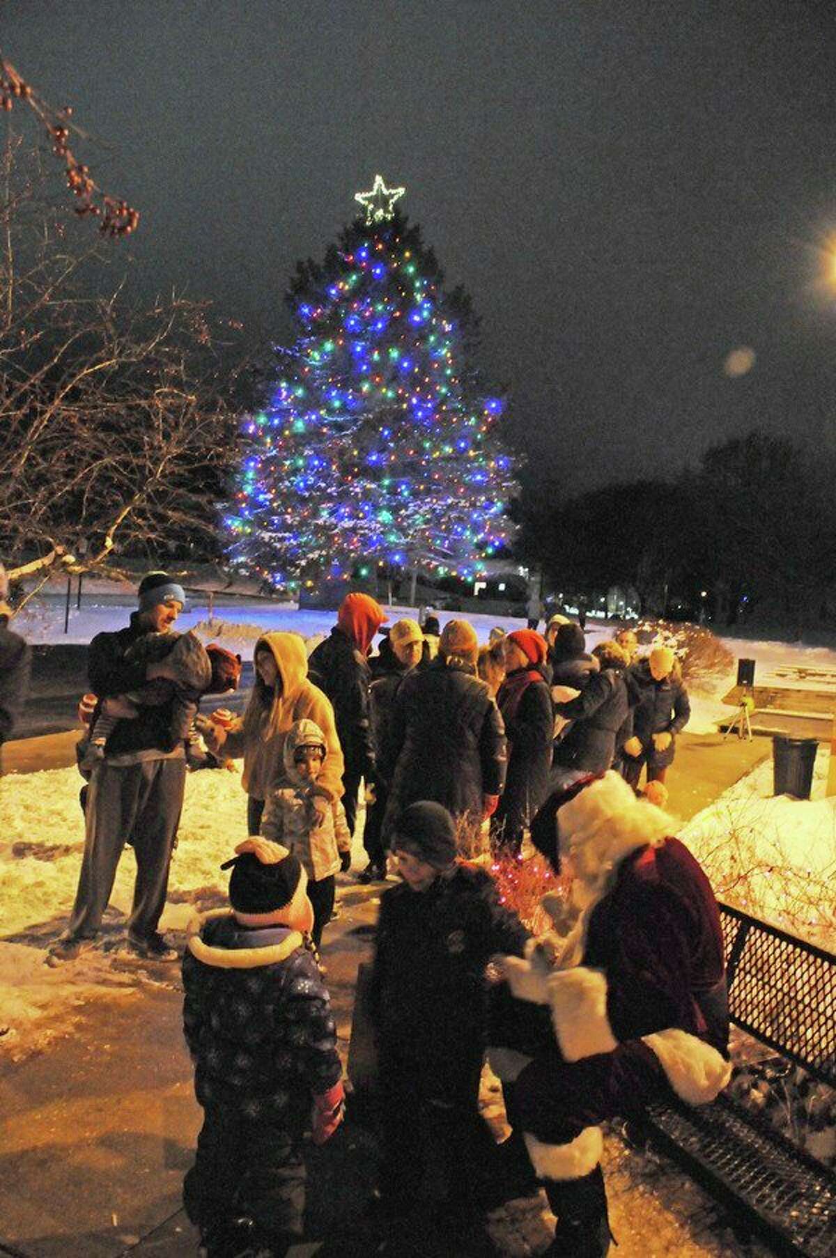 Participants at a Spectrum Health Big Rapids Hospital tree-lighting event are pictured. The hospital announced this year's annual event is set for Monday. (Courtesy photo)