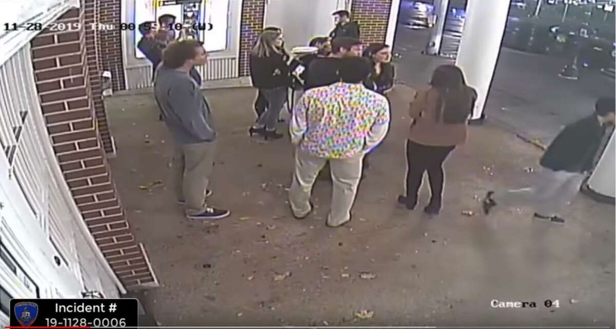 A screengrab from the YouTube video of surveillance footage posted by Stamford police.