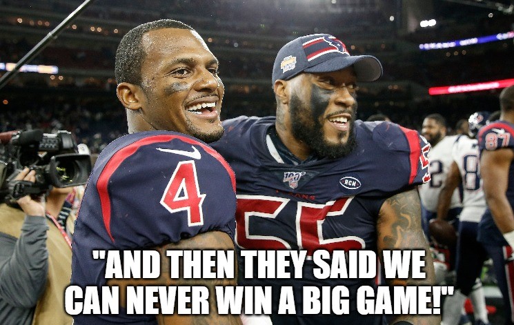 Memes celebrate the Texans' upset of the Chargers