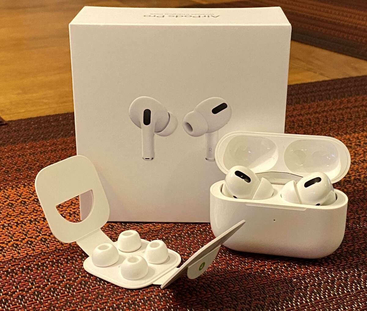 The AirPods Pro come with three sets of tips to make sure the earbuds have a good seal.