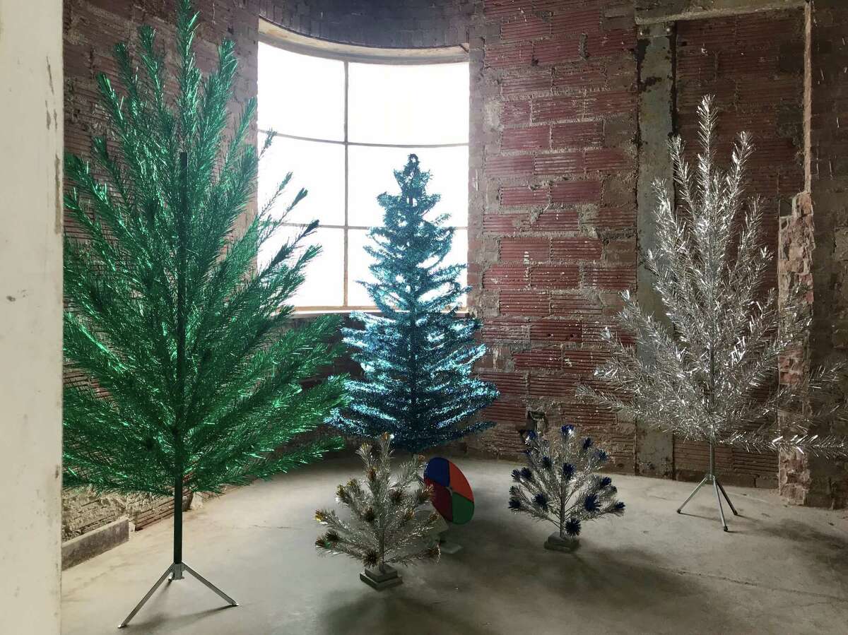 Aluminum trees sparkle in ‘Space Age Christmas Trees’ at Houston’s 1940