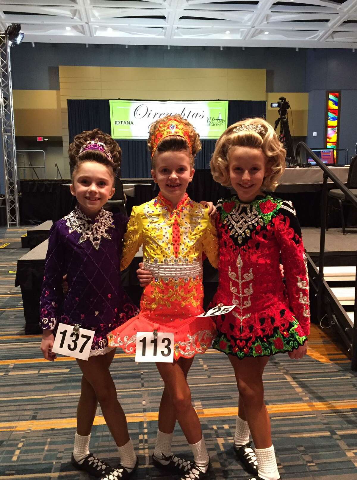 Ridgefield dancers Lucy Lowman, Caroline Pickett, and Mairead Luhman.