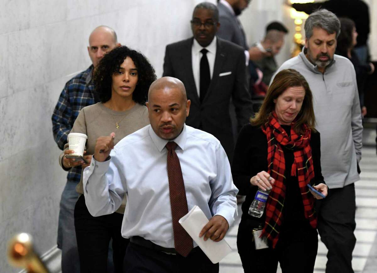 Speaker Carl Heastie walks to his office following an Assembly meeting on Wednesday, Dec. 4, 2019, at the Capitol in Albany N.Y. (Will Waldron/Times Union)