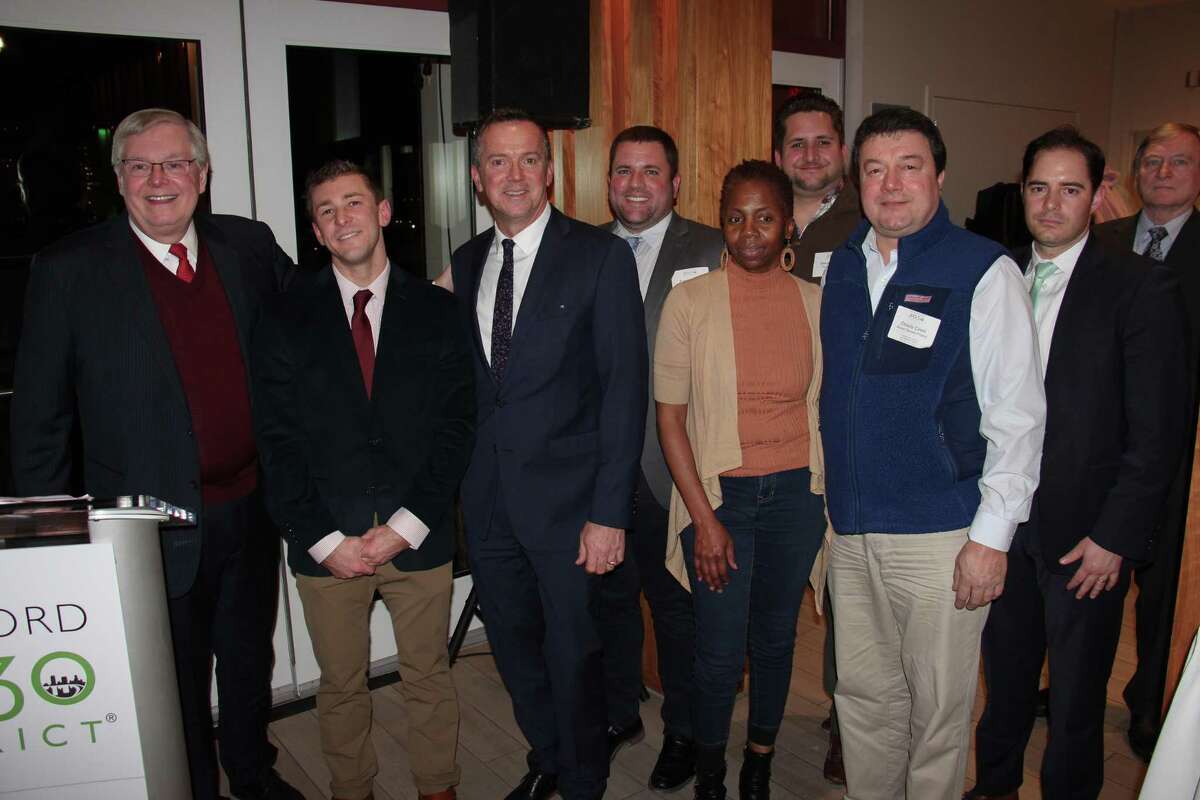 Members of the Stamford Transportation Department were given awards on Tuesday, Dec. 4, at the 2019 Change Makers Awards. Traffic Engineer Garrett Bolella, second from left, was awarded the “emerging leader award.”