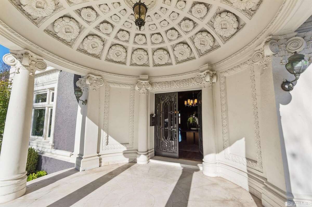 White marble portico entry