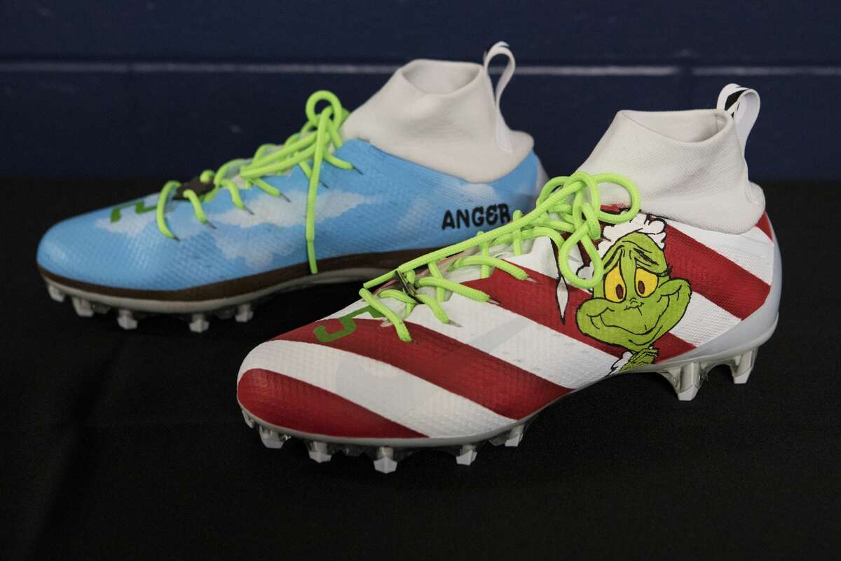 PHOTOS: See the specialized cleats for several Houston Texans players Houston Texans running back Duke Johnson's cleats, designed to raise awareness for anger management, are shown during the unveiling of the NFL players' My Cause, My Cleats campaign at NRG Stadium on Wednesday, Dec. 4, 2019, in Houston. For the fourth year, NFL players will have the chance to share the causes that are important to them during Week 14 of the NFL season. More than 950 players across the NFL plan to participate, with a later opportunity to raise funds for their causes by auctioning off their cleats at NFL Auction. All but three of the Texans' cleats were designed by SolesBySir.