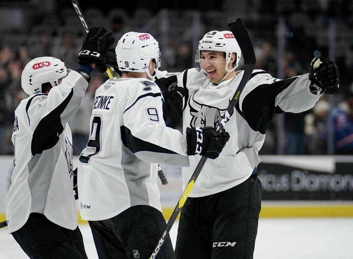 The Iowa Wild play the San Antonio Rampage during the second period of an AHL hockey game, Wednesday, Dec. 4, 2019, in San Antonio.