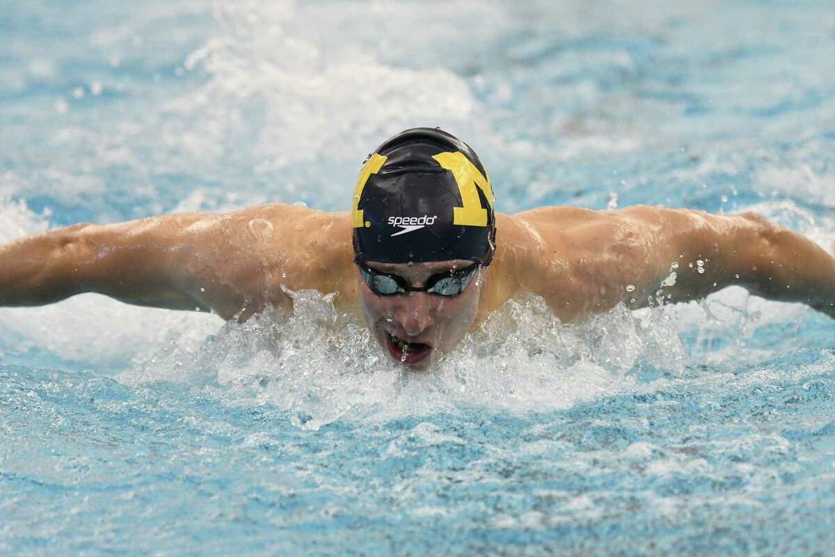 Deerfield Academy graduate Miles Smachlo of Rexford swims for Michigan. (Courtesy of Michigan Athletics)