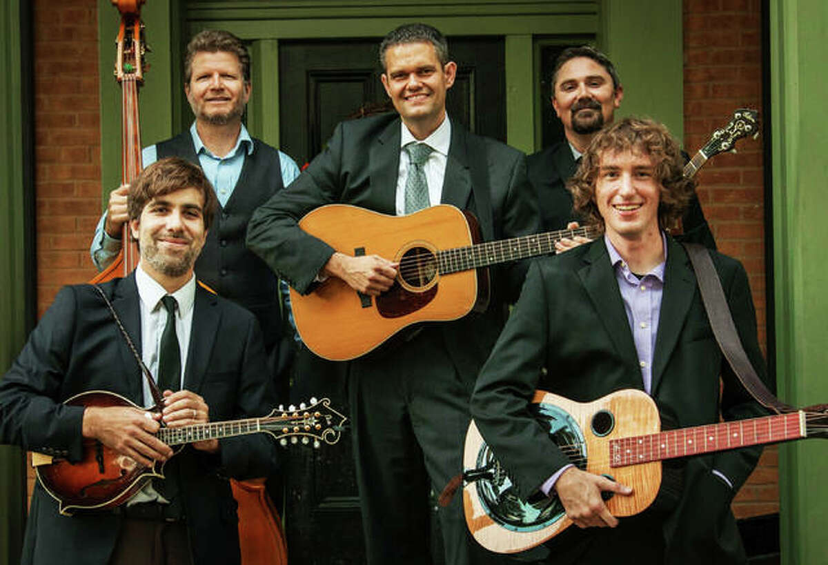 RiverBend Bluegrass Band Members, left to right, Andy Novara, Will Miskall, Aaron Muskopf, Kris Shewmake and Blake Korte. River Bend will perform Saturday at Jacoby Arts Center in Alton for its third annual and locally held holiday show.