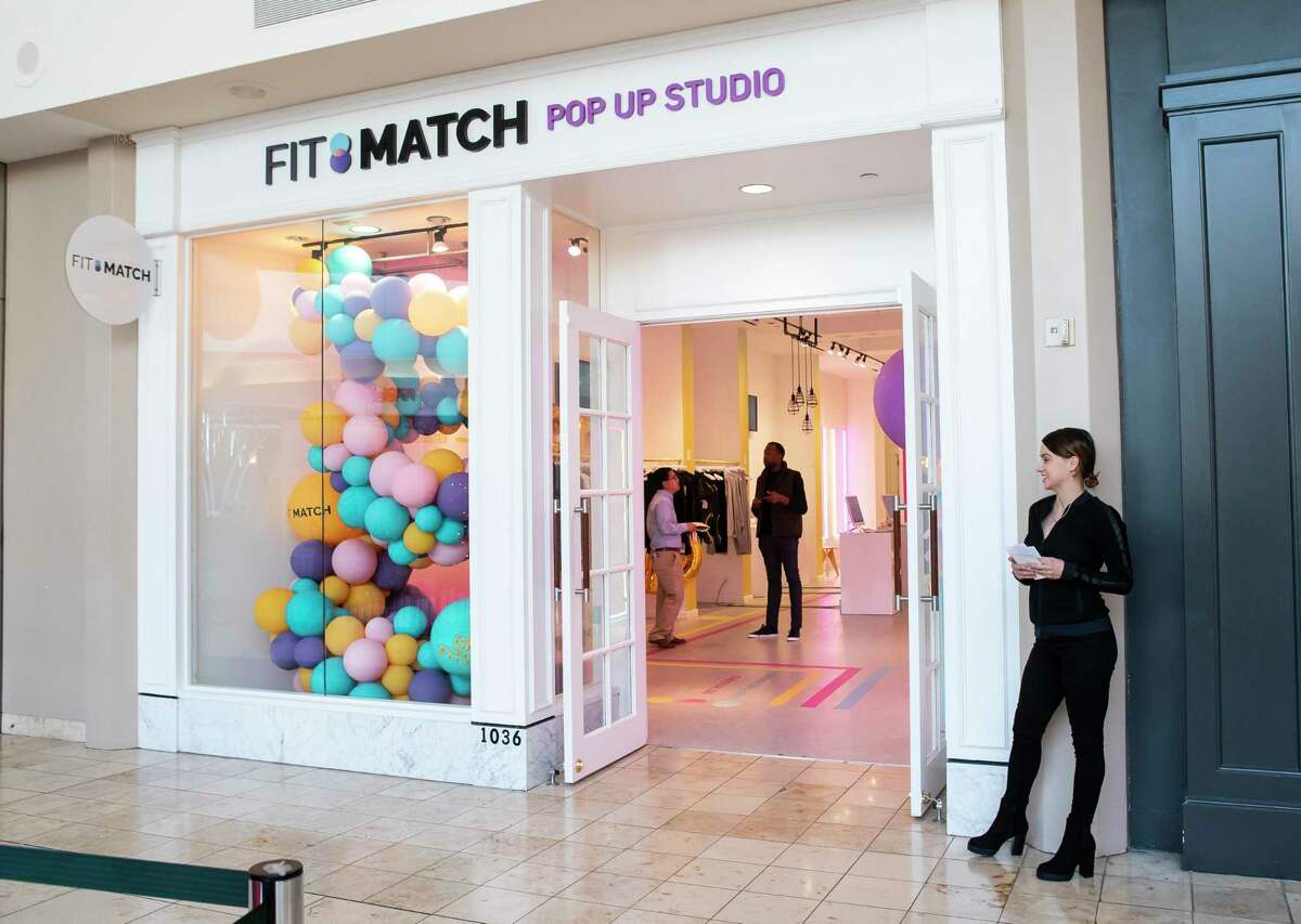 Store manager Leslie Hamilton stands outside of the Fit Match pop-up inside Baybrook Mall in Friendswood, Monday, Nov. 18, 2019.