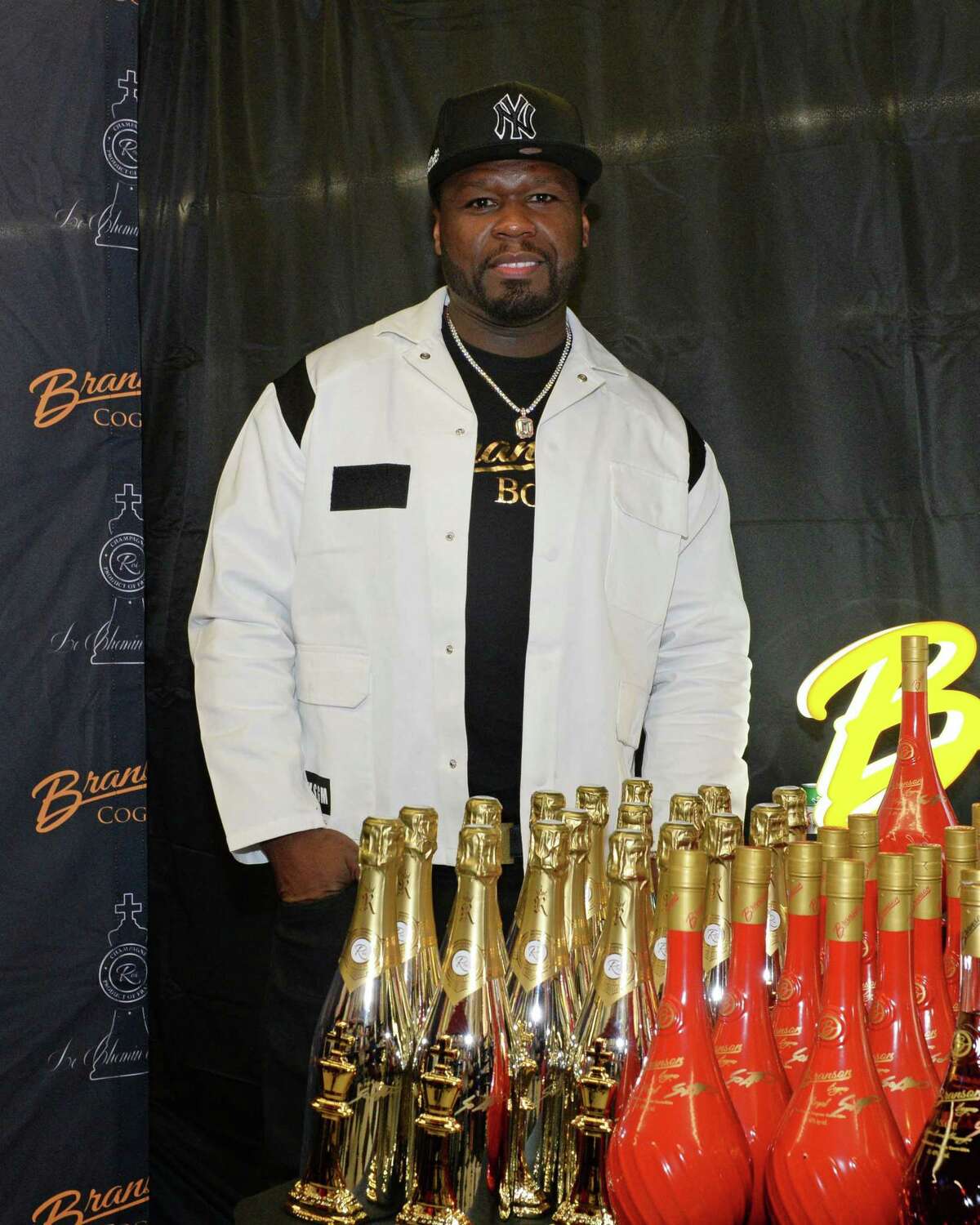 50 Cent stops in Houston area to promote lines of champagne, cognac