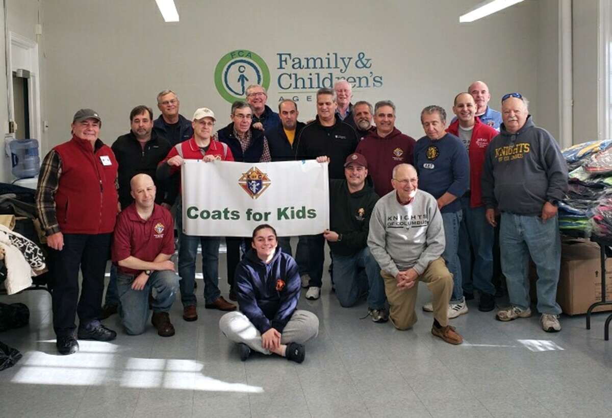 It took just 45 minutes for more than 220 brand new and 75 gently used winter coats to be distributed during the Knights of Columbus Coats for Kids event at Family & Children’s Agency on Nov. 23. The Knights of Columbus Council from Wilton joined with those from Norwalk, Darien, New Canaan, Westport and Weston, to purchase the new coats.