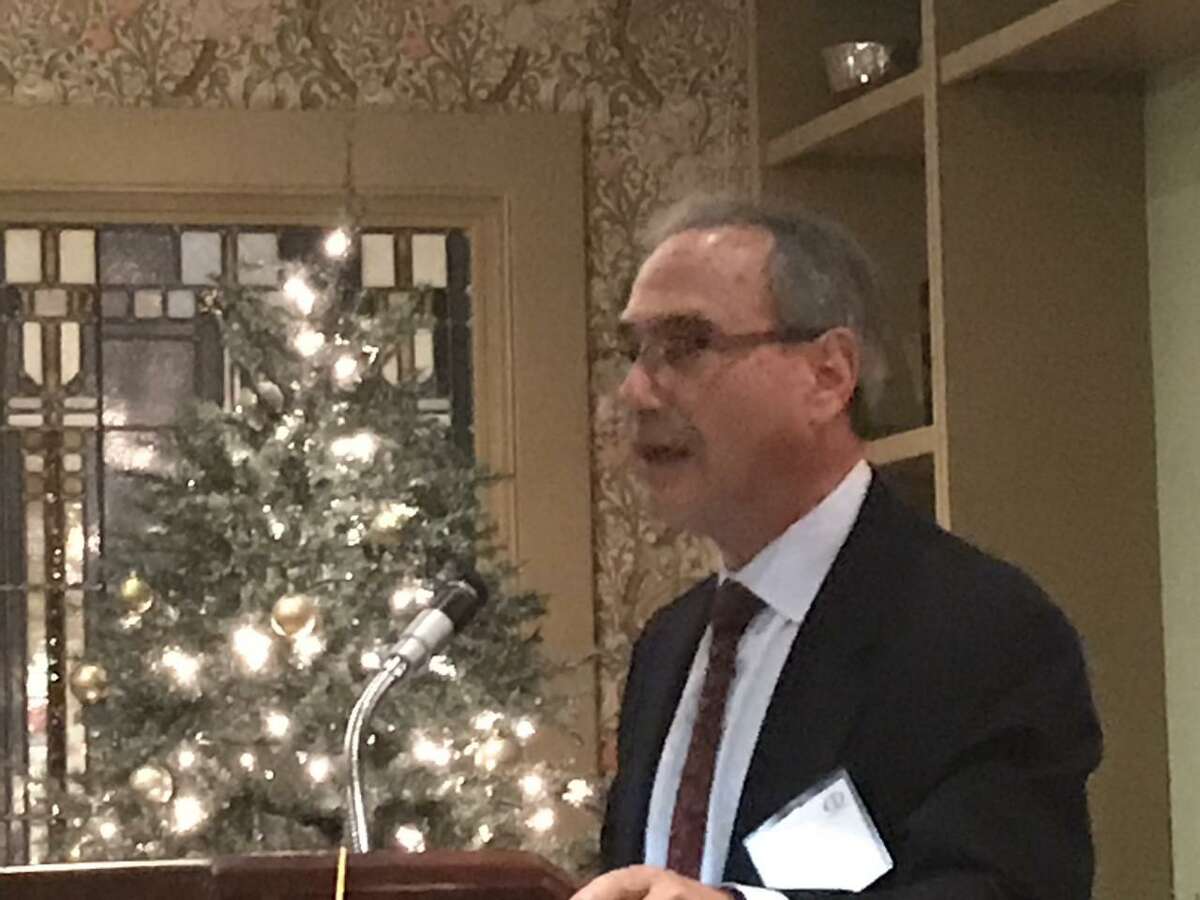 Ted Schaffer, chairman of the Commercial Investment Division of the New Haven-Middlesex Association of Realtors, speaks at the trade group’s annual awards dinner Thursday at the New Haven Country Club in Hamden. Schaffer is a senior commercial advisor with Press/Cuozzo Commercial Services in Hamden.