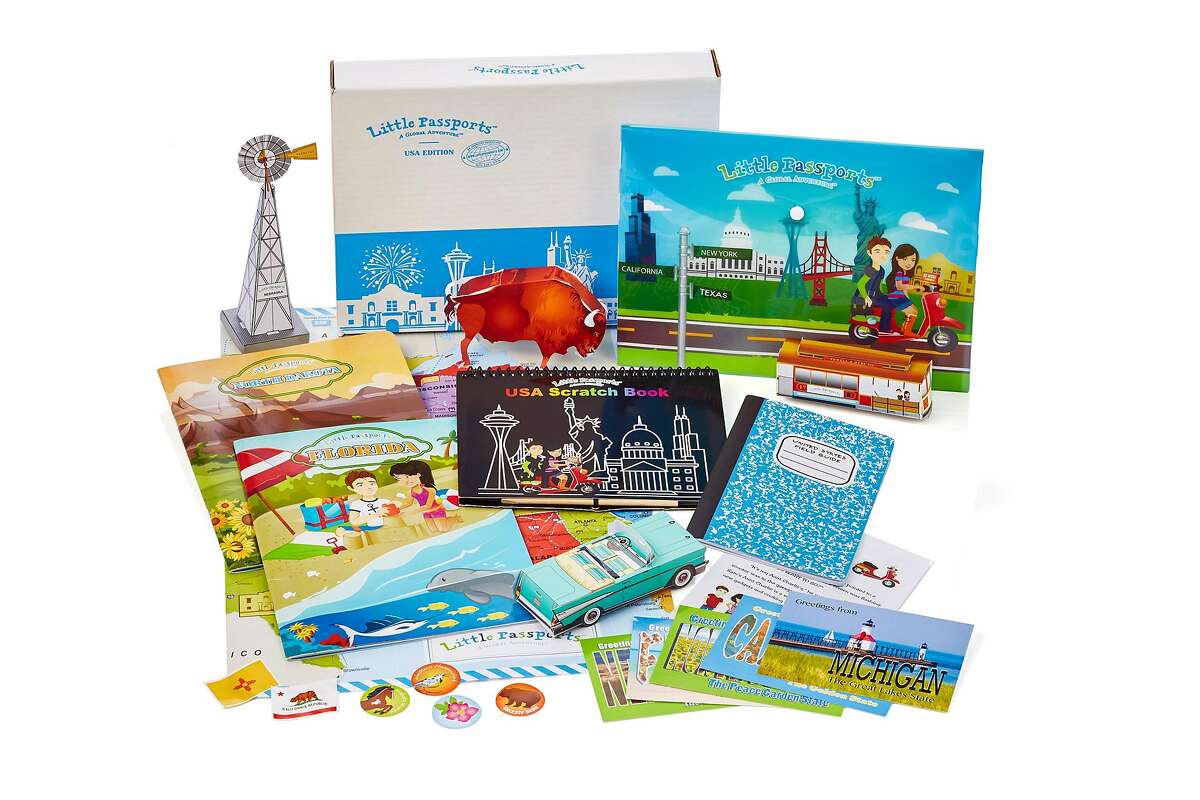 One of the most popular children’s subscription boxes: activity kits from San Francisco’s Little Passports.