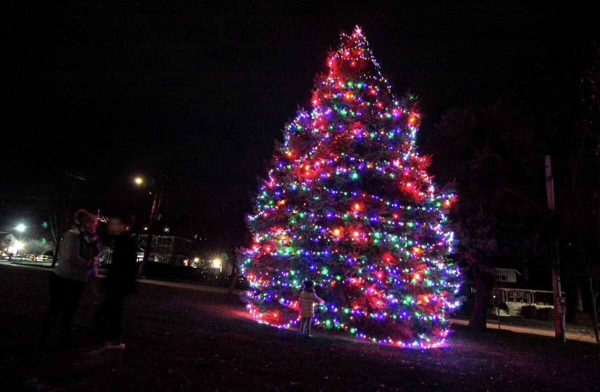 The annual holiday tree lighting event at Town Hall Green in Trumbull, Conn., on Friday Dec. 6, 2019.