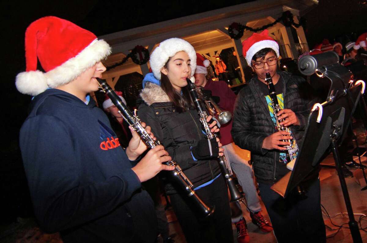 The annual holiday tree lighting event at Town Hall Green in Trumbull, Conn., on Friday Dec. 6, 2019.