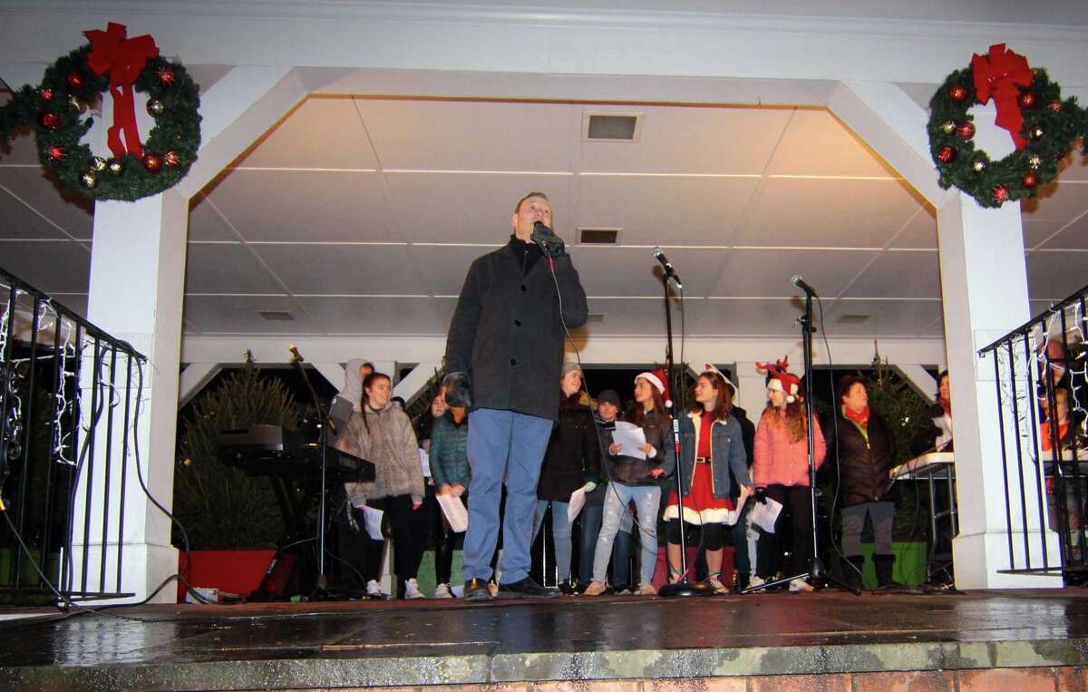 The annual holiday tree lighting event at Town Hall Green in Trumbull, Conn., on Friday Dec. 6, 2019.