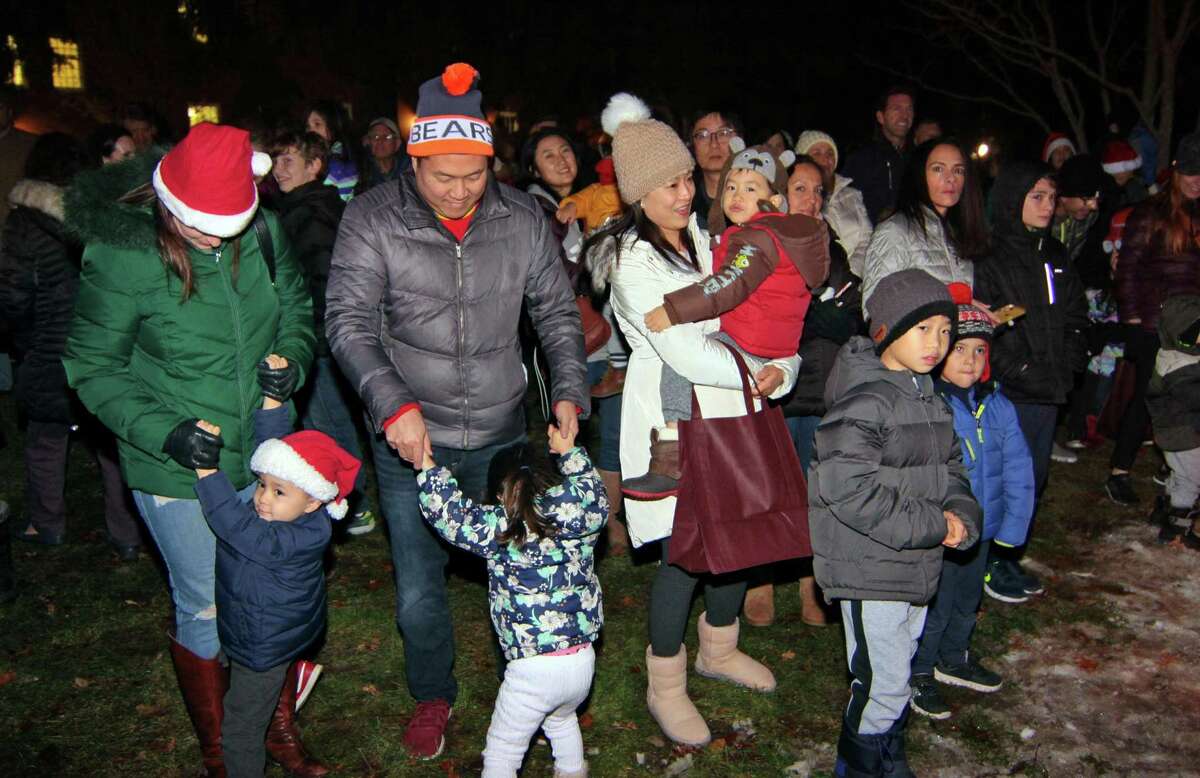 The annual holiday tree lighting event at Town Hall Green in Trumbull, Conn., on Friday Dec. 6, 2019.