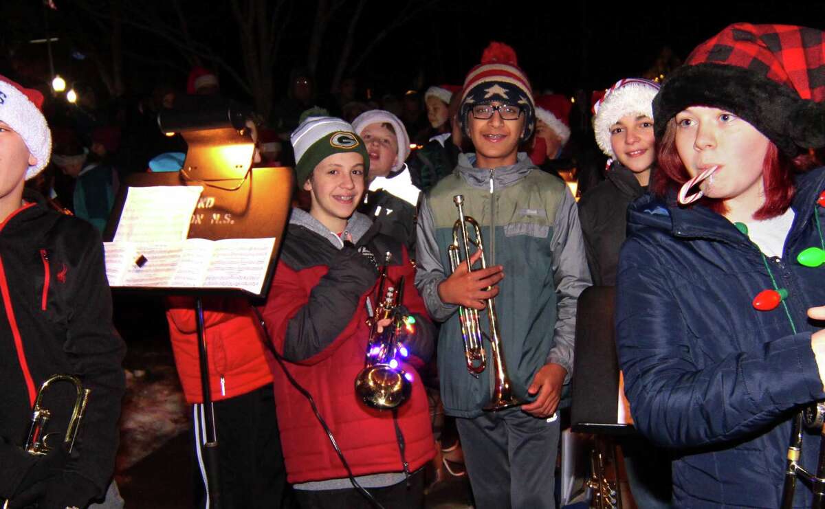 The annual holiday tree lighting event at Town Hall Green in Trumbull, Conn., on Friday Dec. 6, 2019.