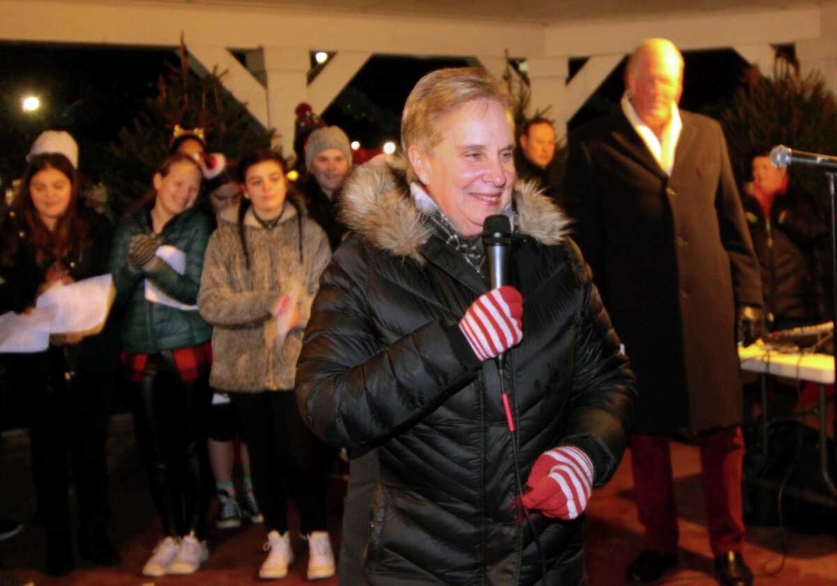 The annual holiday tree lighting event at Town Hall Green in Trumbull, Conn., on Friday Dec. 6, 2019.