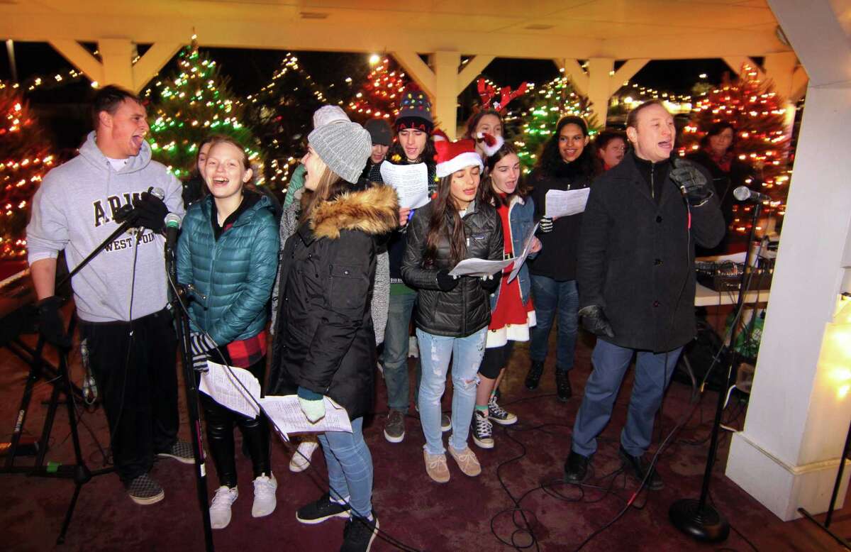 The annual holiday tree lighting event at Town Hall Green in Trumbull, Conn., on Friday Dec. 6, 2019.
