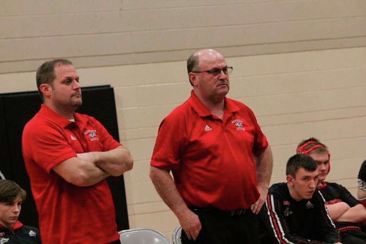 Reed City coach Roger Steig (right) will open his wrestling season on Dec. 11. (Herald Review file photo)