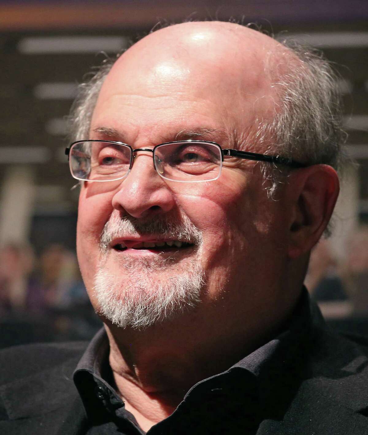 Author Salman Rushdie, who survived an attack last week by a knife-wielding man at the Chautauqua Institution in western New York, visited the University at Albany for a reading and conversation on Dec. 4, 2019. 