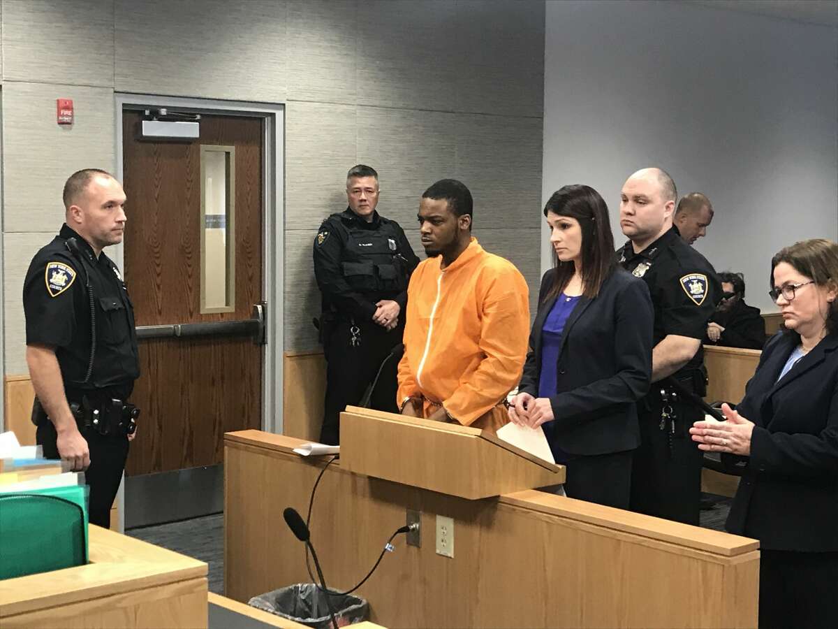 Daquan Parker, 20, appears in Troy City Court where he was arraigned Monday morning on a murder charge that accuses him of killing a 3-year-old boy Saturday at Corliss Park Apartments in Troy.