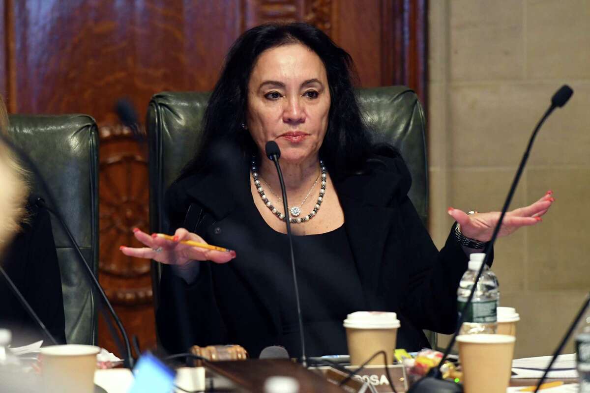 Board of Regents Chancellor Betty A. Rosa speaks during a meeting of the New York State Board of Regents on Monday, Dec. 9, 2019, at the state Education Building in Albany, N.Y. (Will Waldron/Times Union)