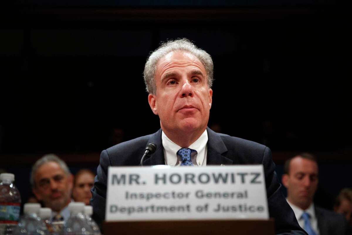 FILE -- Justice Department Inspector General Michael Horowitz testifies on Capitol Hill on June 18, 2018. A long-awaited report by Horowitz to be released on Monday, Dec. 9, 2019, is expected to criticize aspects of the early stages of the FBI’s Russia investigation but essentially exonerate former bureau leaders of President Donald Trump’s accusations that they engaged in a politicized conspiracy to sabotage him. (Tom Brenner/The New York Times)